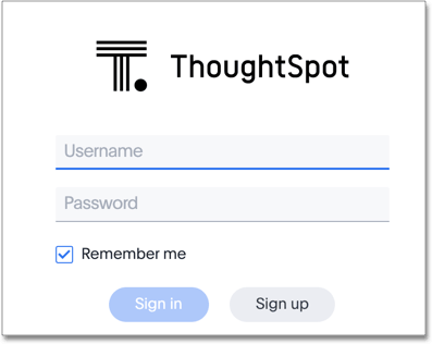 ThoughtSpot's sign-in window